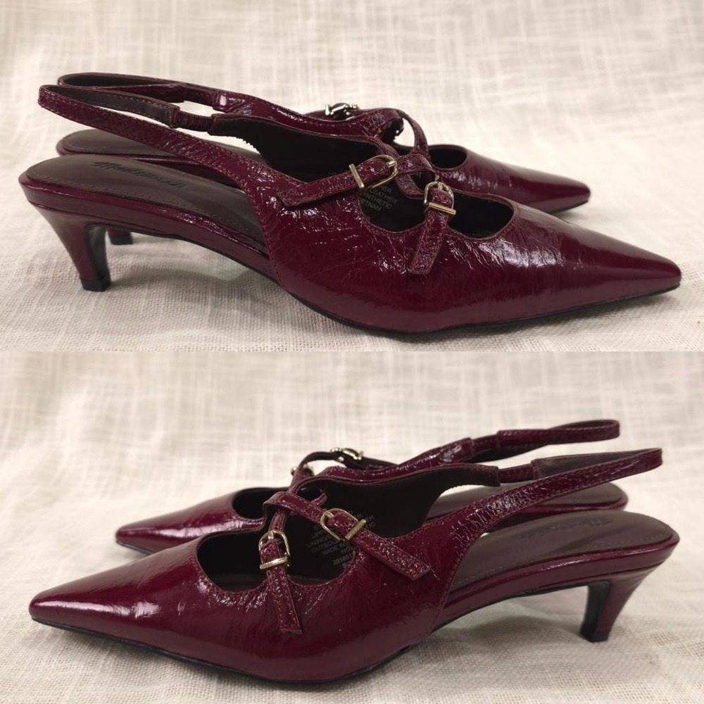 Madewell The Emilie Slingback Pump - Cabernet/ Size 6.5 / Retail $188 - Picture 6 of 8
